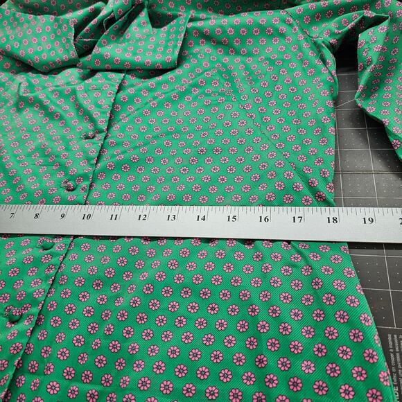 Vintage Floral Sheath Dress Women Meduim Green 70s Preppy Cottage Retro Mod - Picture 11 of 12